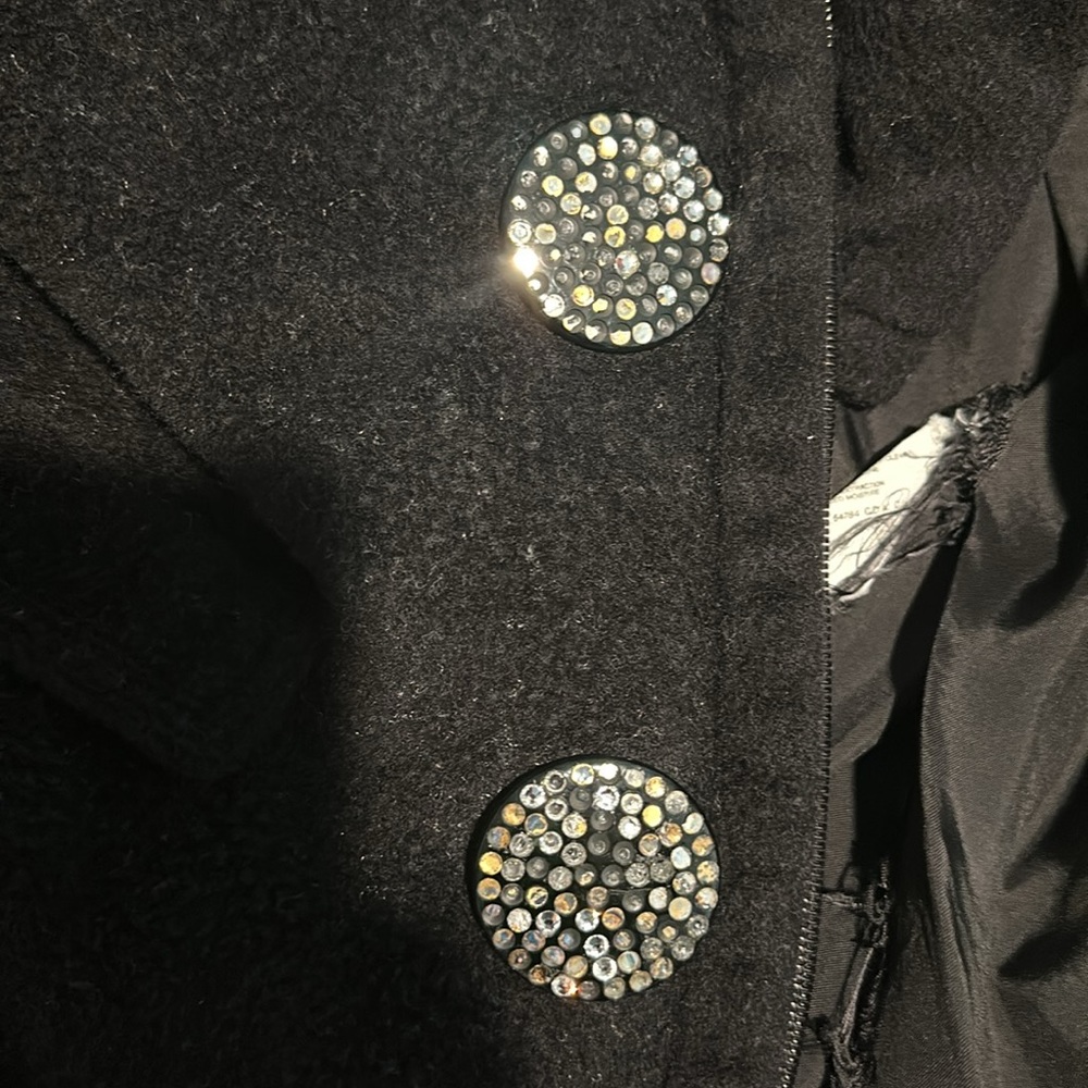 VALENTINO - Cashmere Wool Blend Rhinestone Buttons Coat #ski - Picture 7 of 12